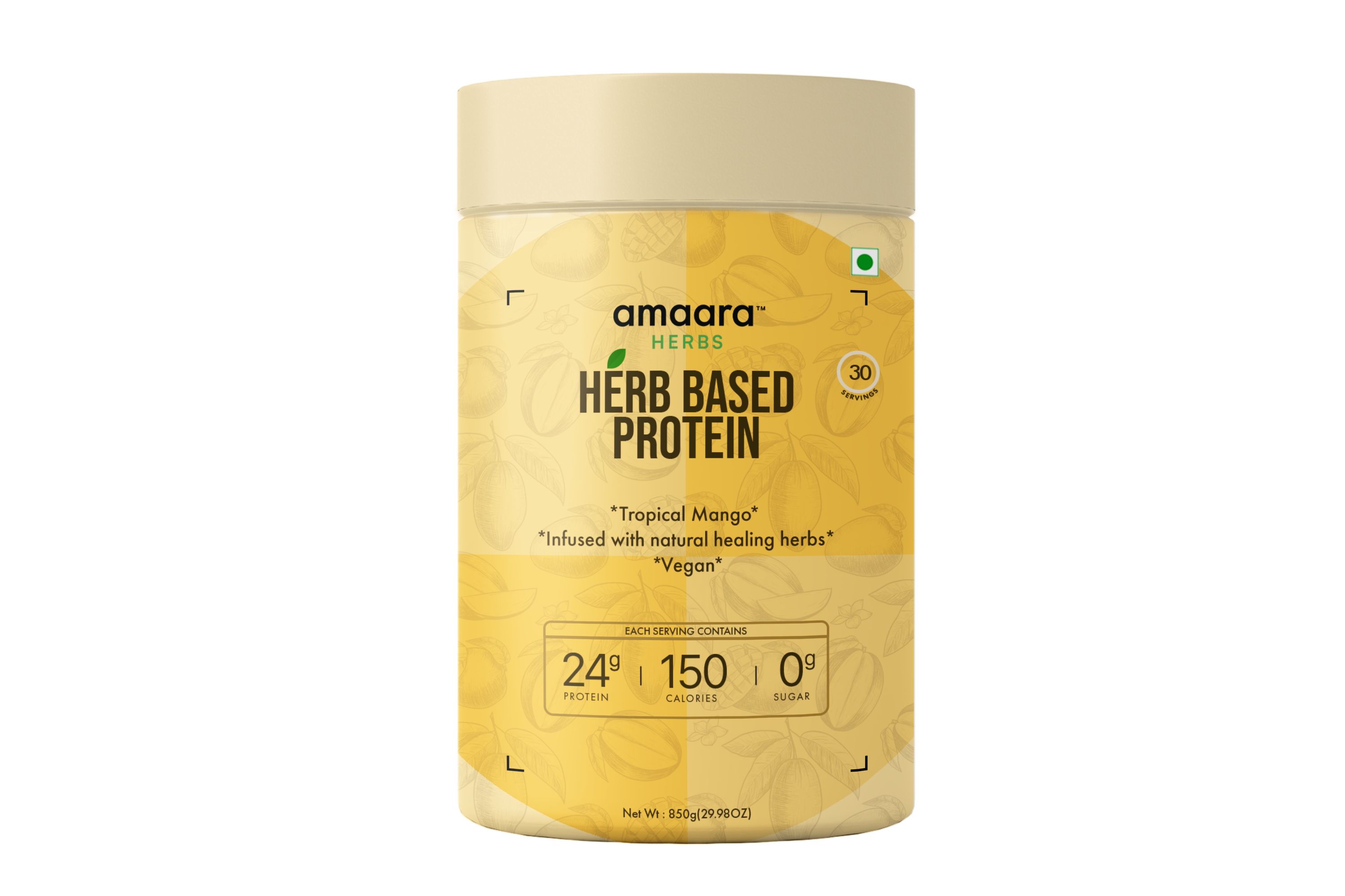 Amaara herbs Herb Based Protein Tropical Mango - 600 gms - Veeha Foods