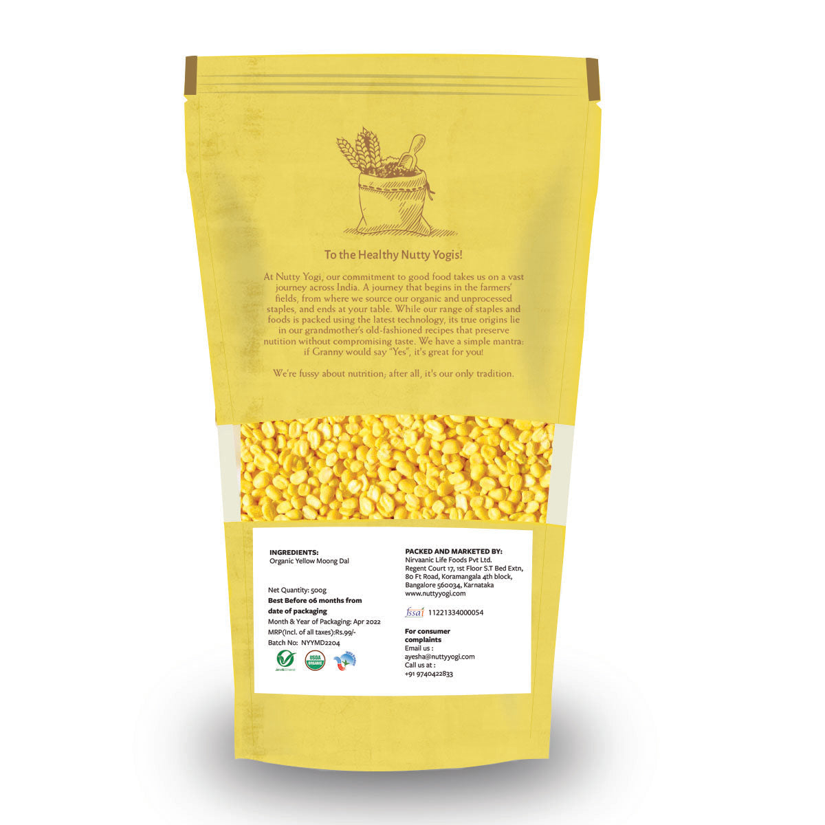 Nutty Yogi Organic Yellow Moong Dal