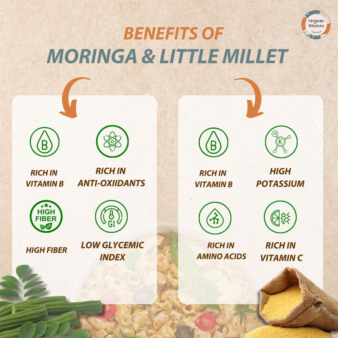 Moringa Little Millet Macaroni Pasta