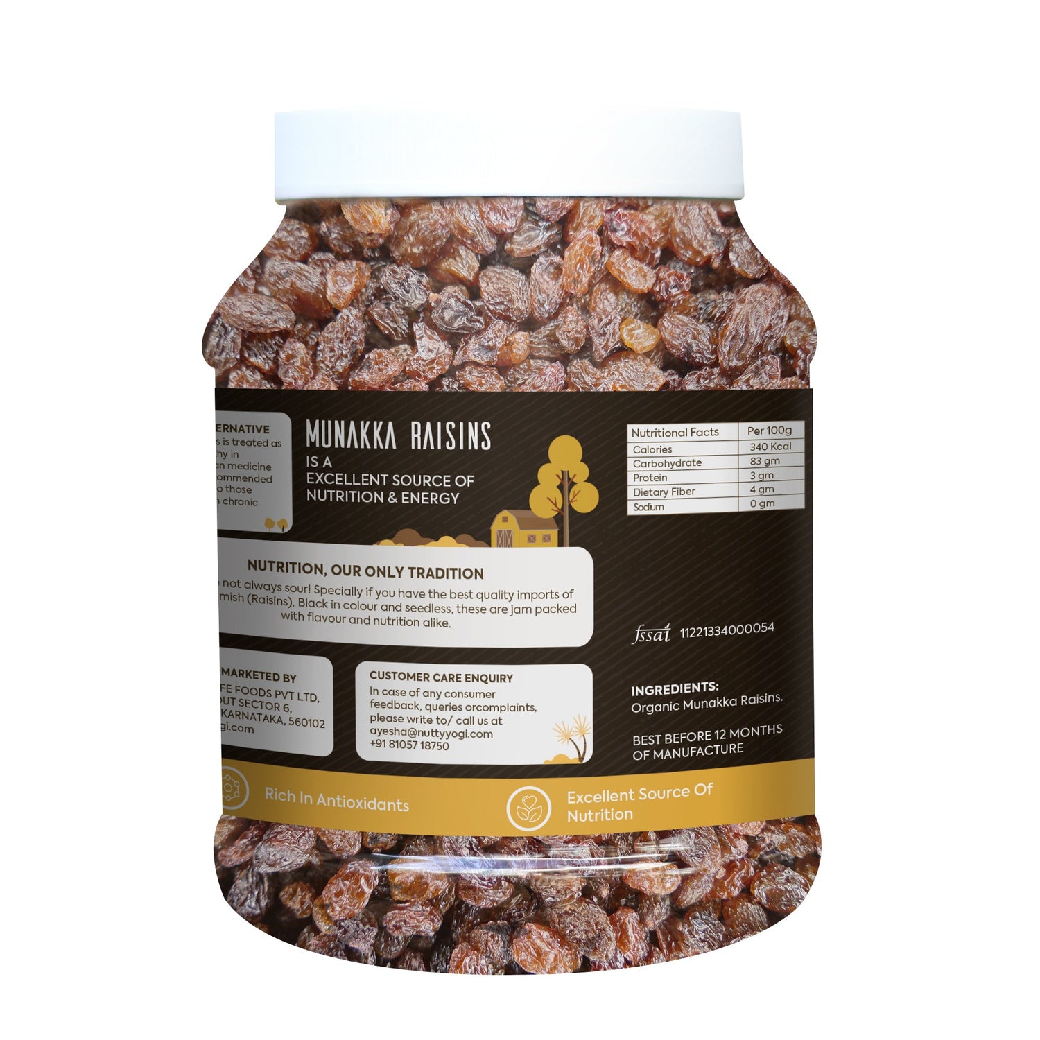 Nutty Yogi Munakka Raisin 1.4kgs Jar| Afghani | Abjos | King Size | (Garnish or Add to Fruit Salads, Oatmeals, Mueslis, Trail Mixes, Ice creams, Baked Goods, Kheer & Ladoos)