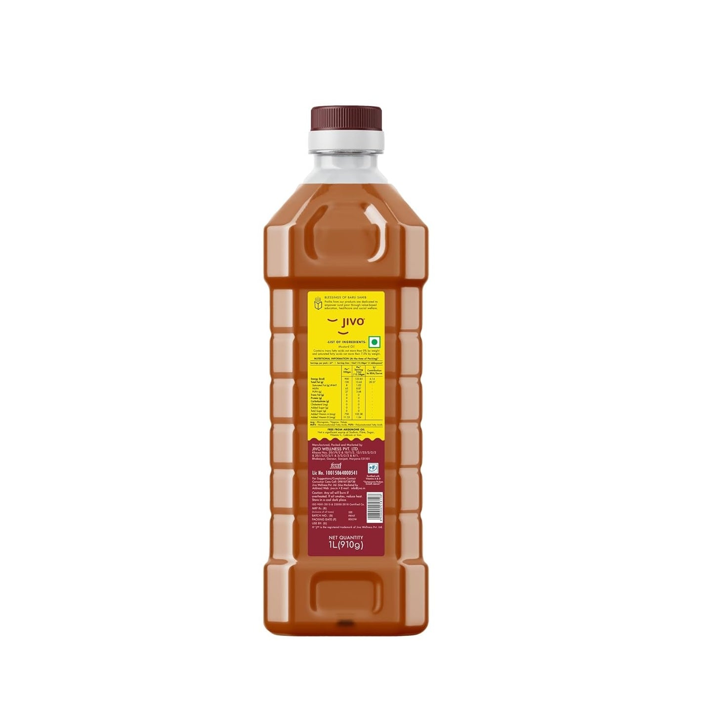 Jivo Kachi Ghani Mustard Oil - 1 L