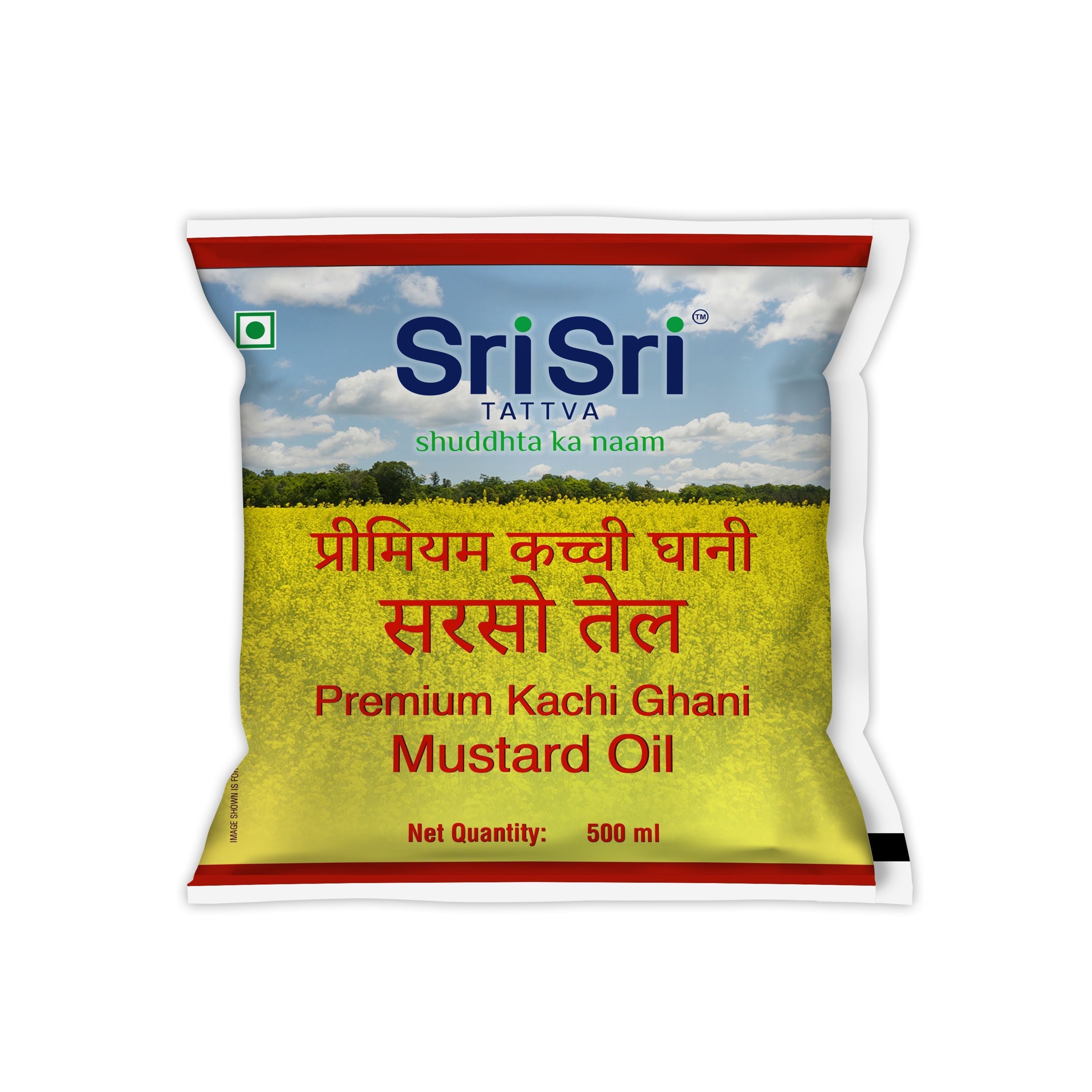 Premium Kachi Ghani Mustard Oil Pouch, 500 ml
