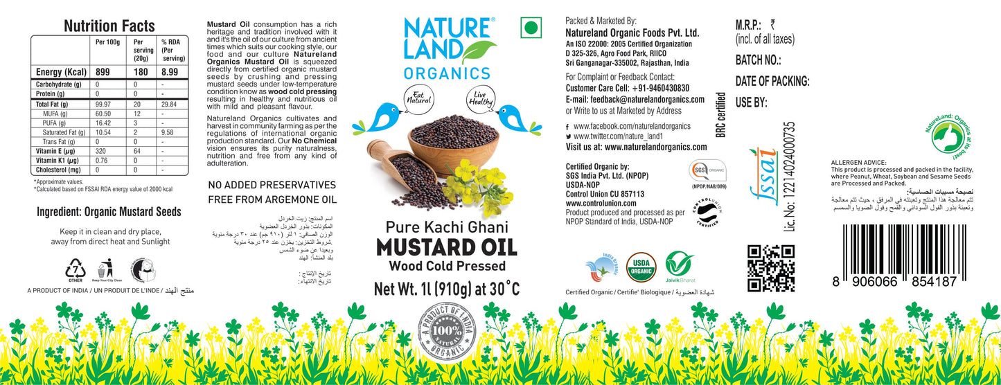 Organic Mustard Oil 1 Ltr