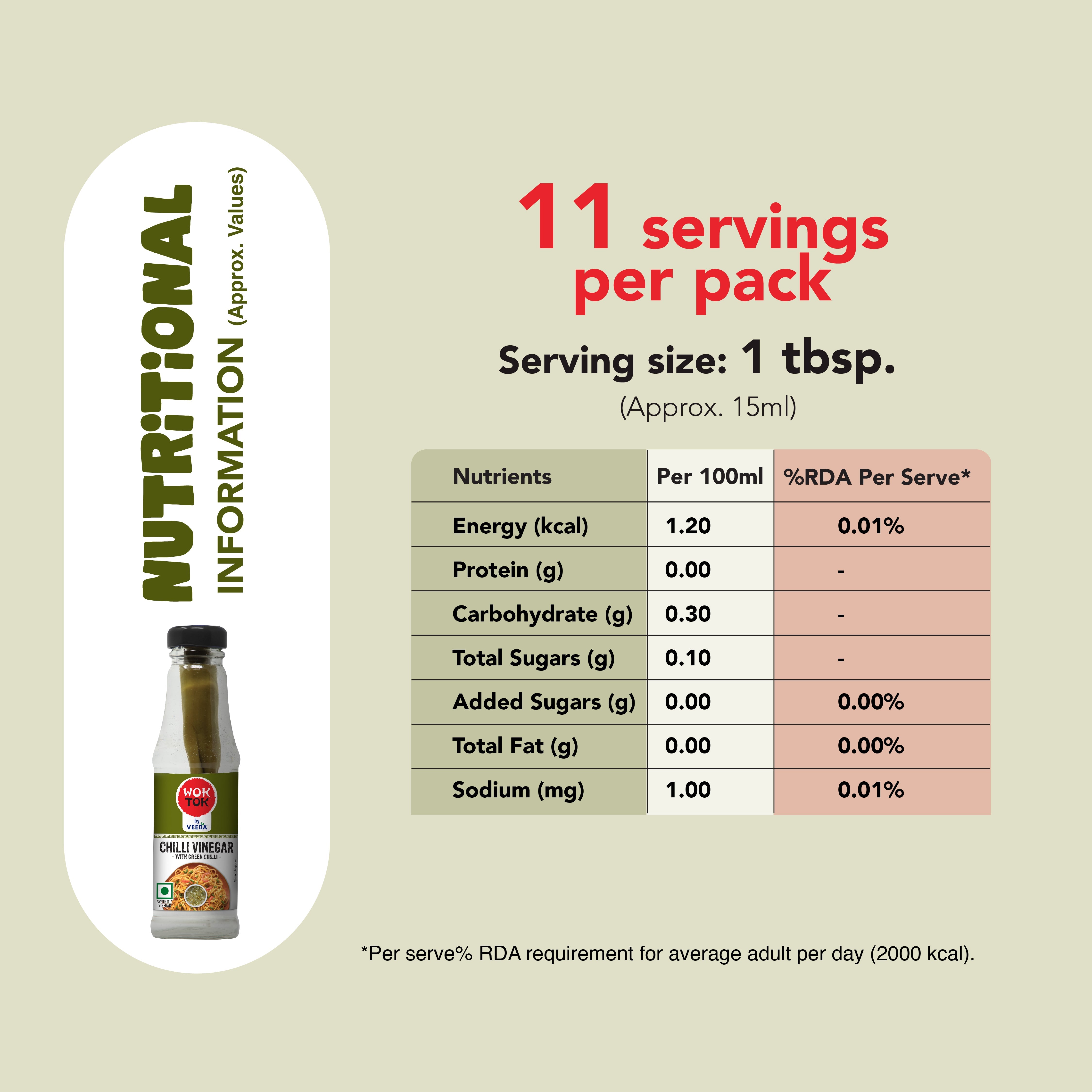 WOK TOK BY VEEBA CHILLI VINEGAR SAUCE (175ml)