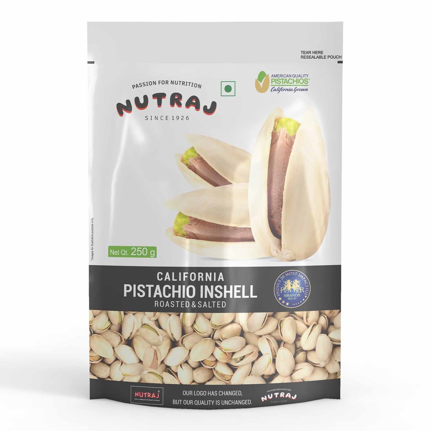Nutraj California Roasted & Salted Pistachios Inshell - Pista - 250 gm ...
