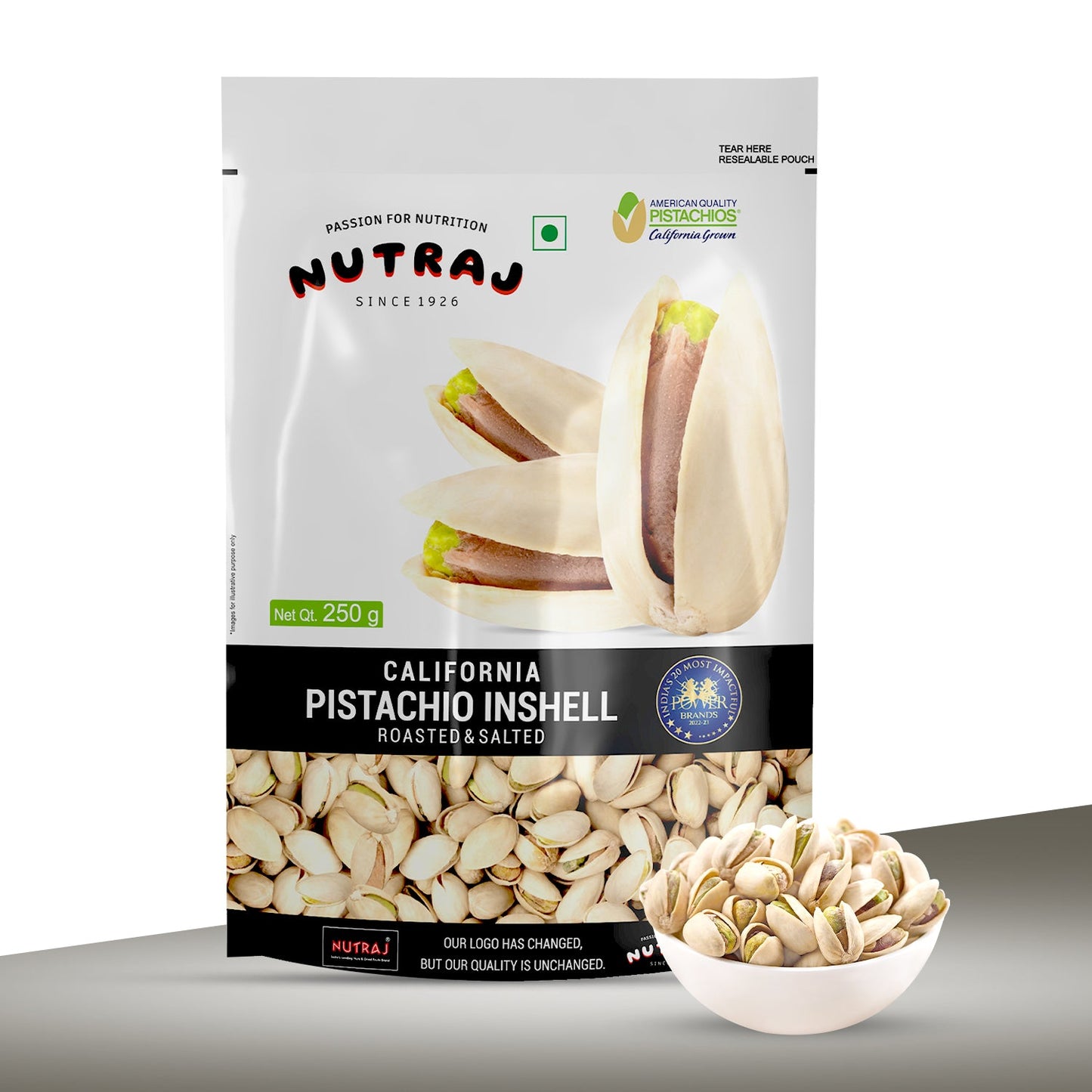 Nutraj California Roasted & Salted Pistachios Inshell (Pista) 250gm