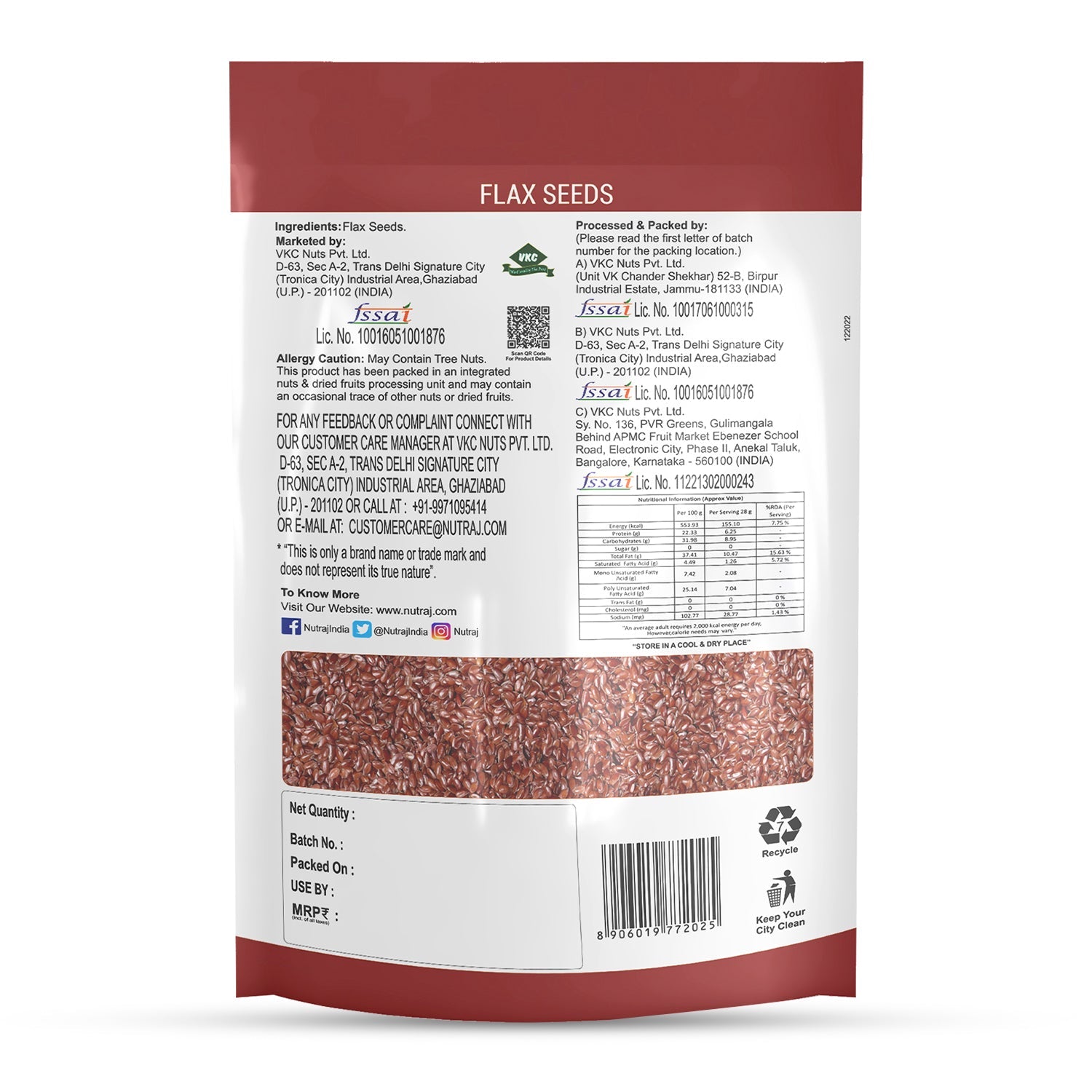 Nutraj Flax Seeds (Alsi Seeds) 200gm