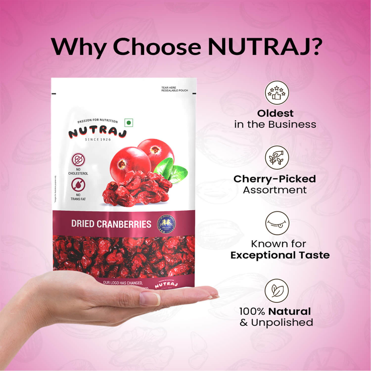 Nutraj Sliced Dried Cranberries 180gm