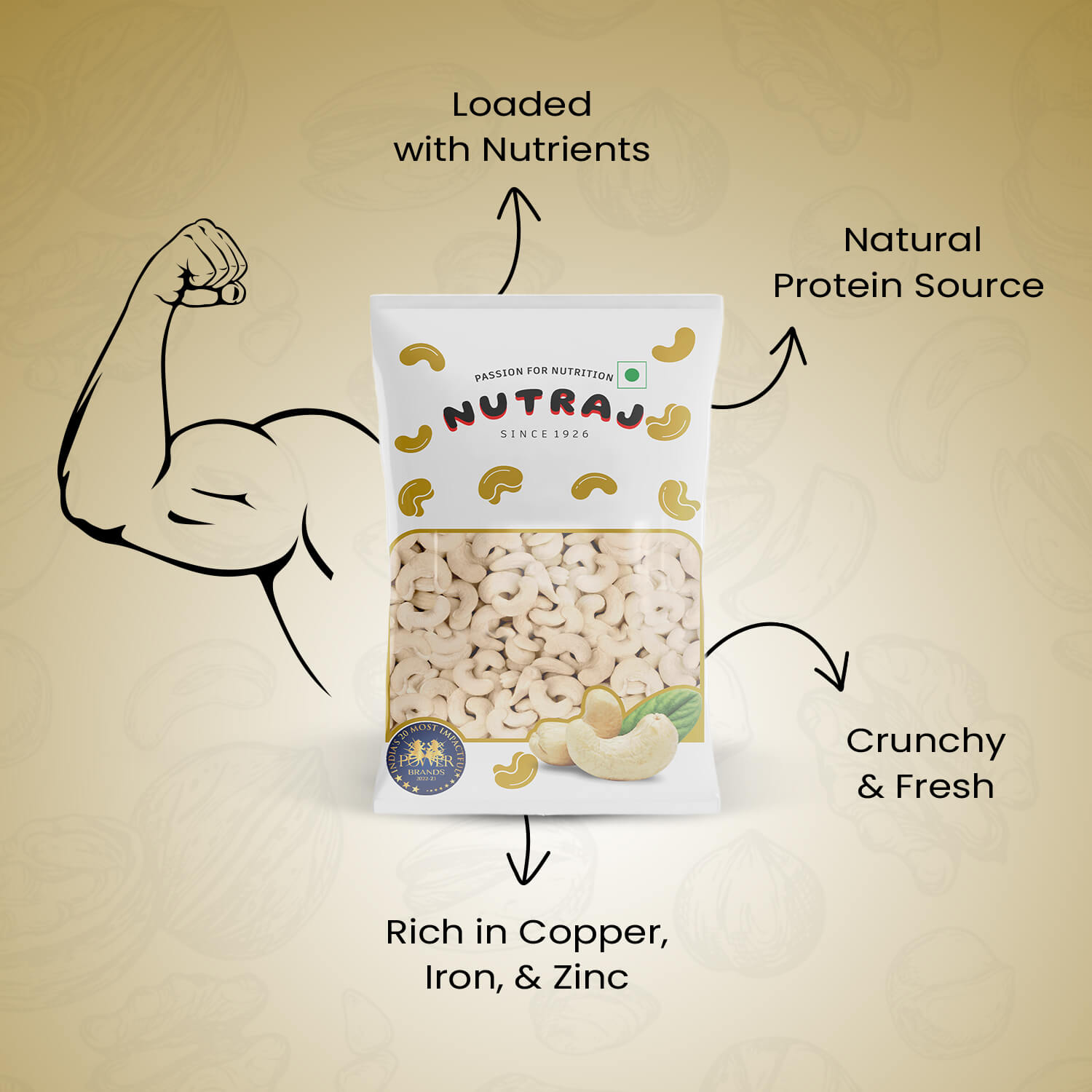 Nutraj Premium Cashew Nuts 200gm (W320)