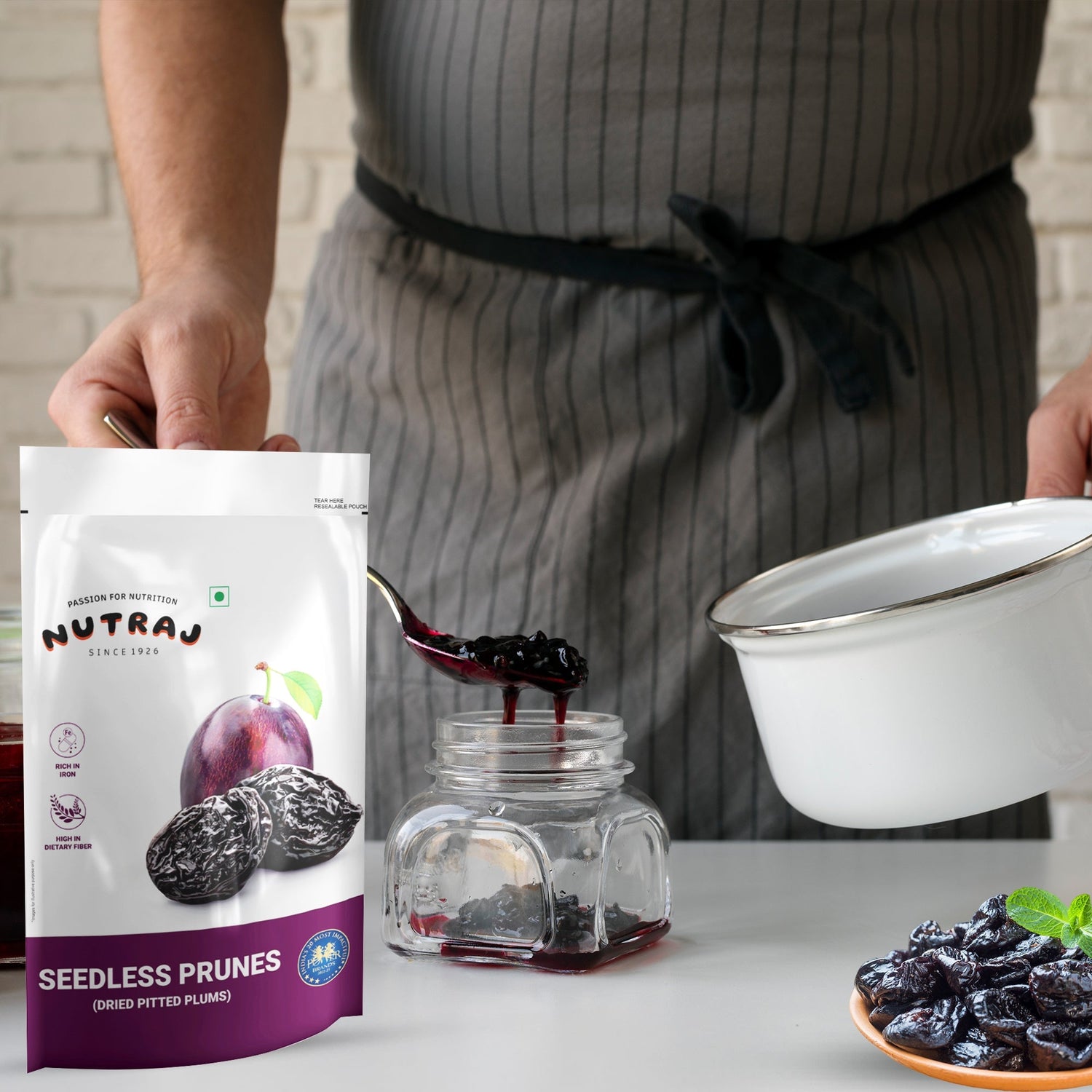 Nutraj Dried Pitted Prunes (Dried Seedless Plums) 200gm