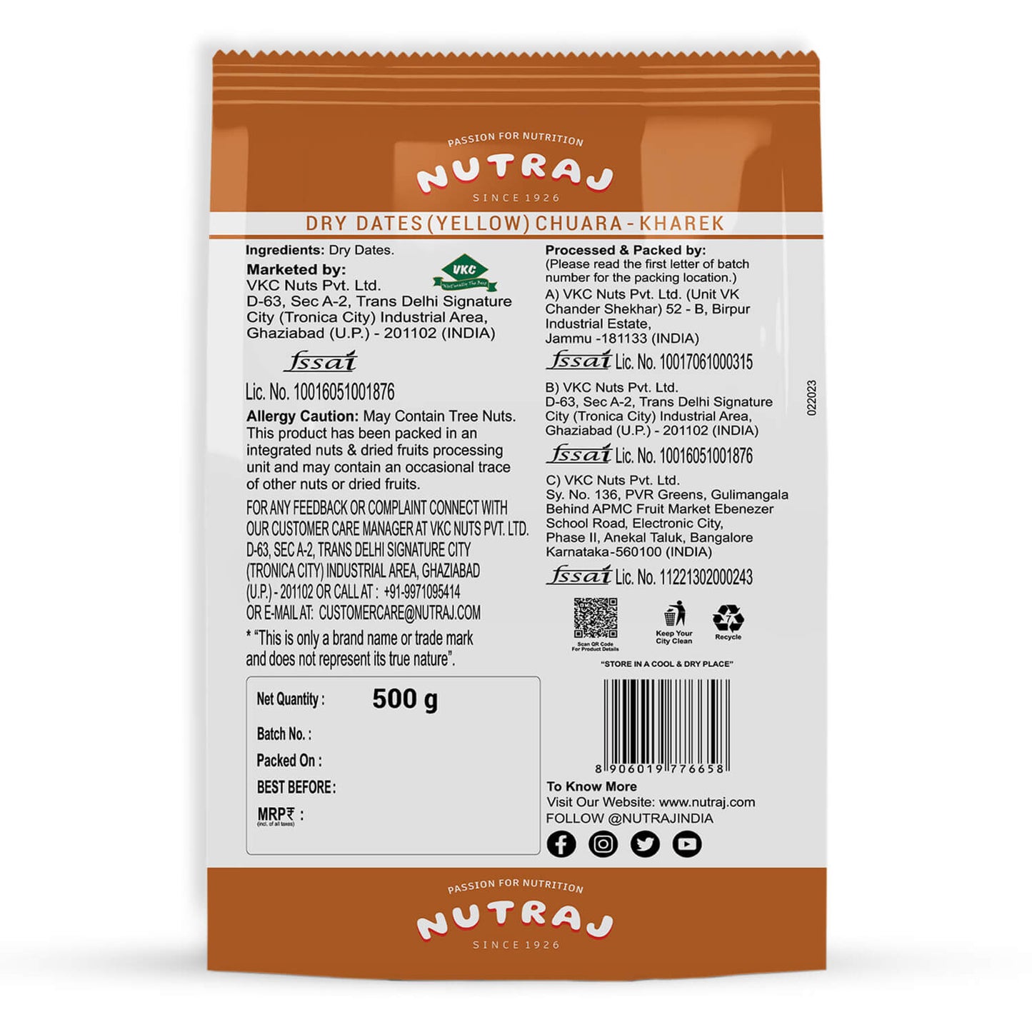 Nutraj Dry Dates Chuara 500gm