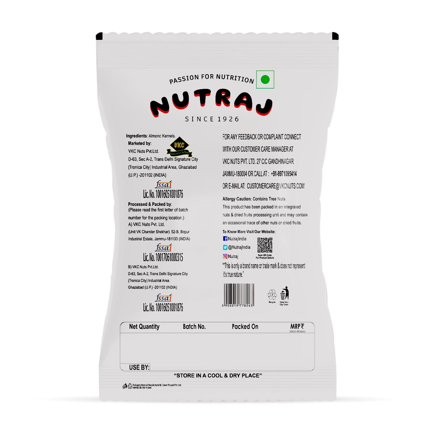 Nutraj Premium California Almonds Badam 200gm