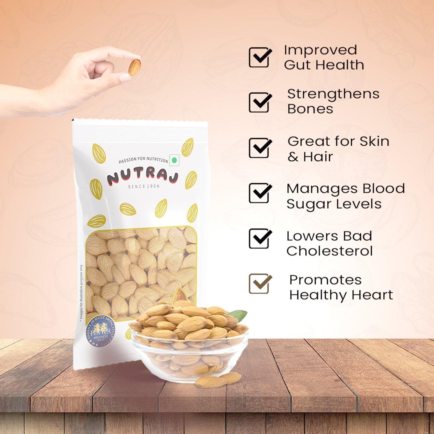 Nutraj Premium California Almonds Badam 200gm