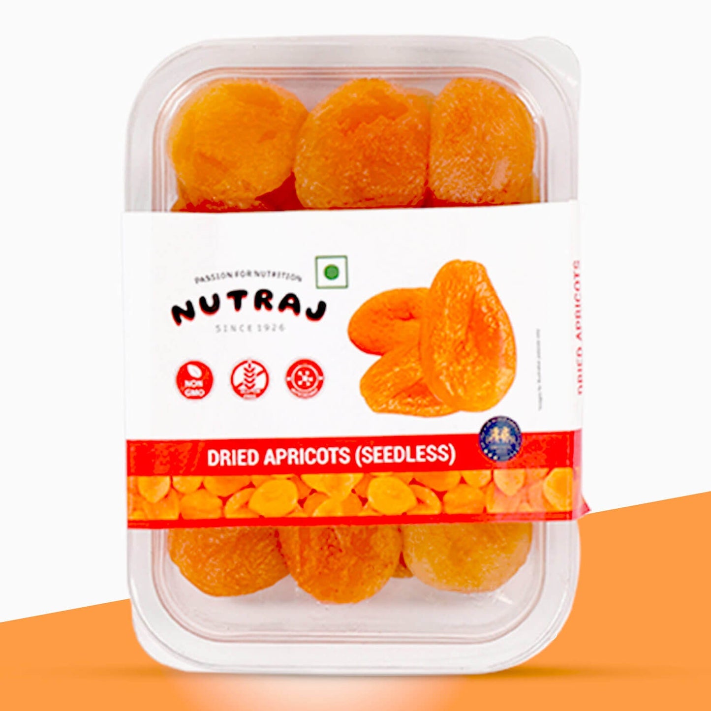 Nutraj Dried Apricot (Seedless) 200gm Tray