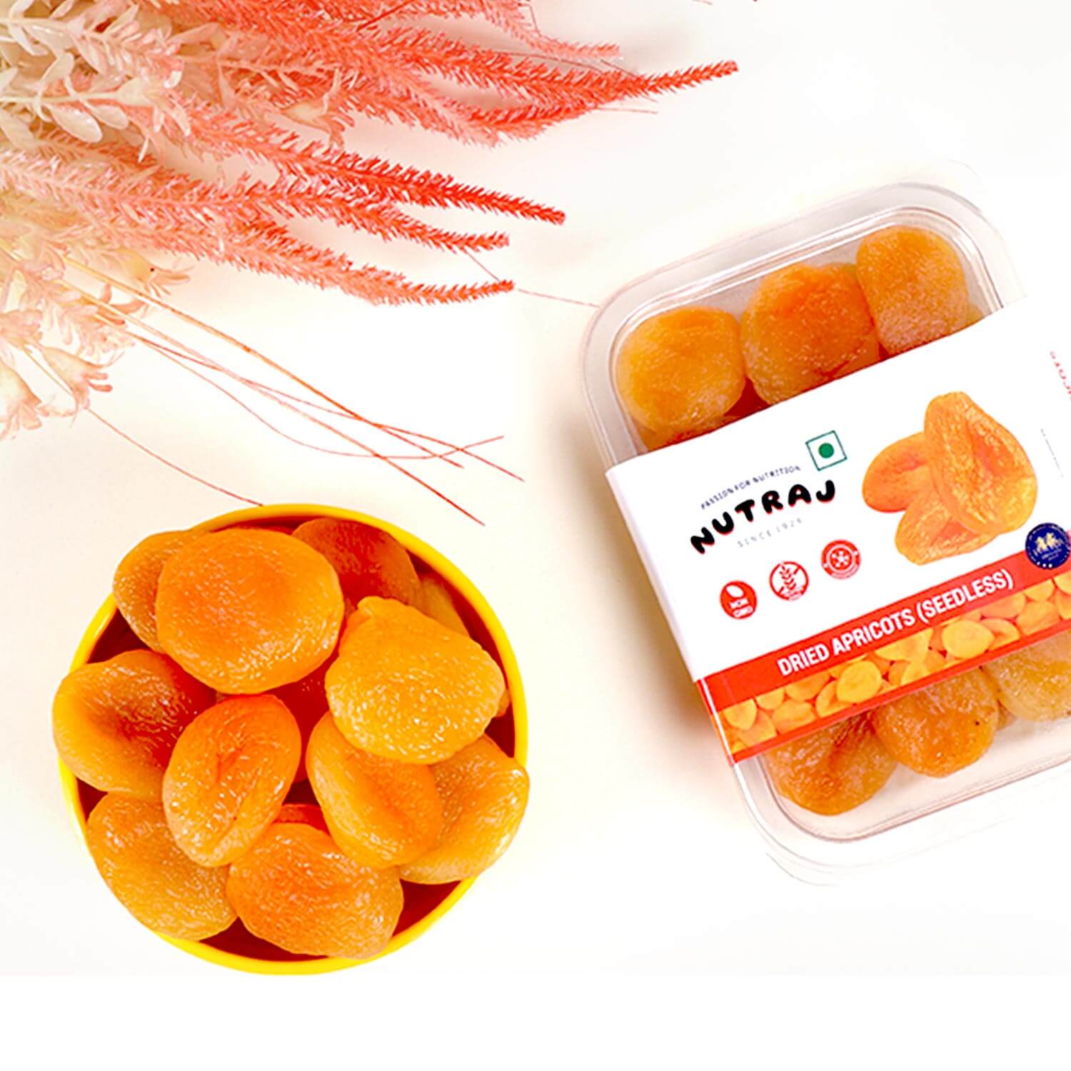 Nutraj Dried Apricot (Seedless) 200gm Tray