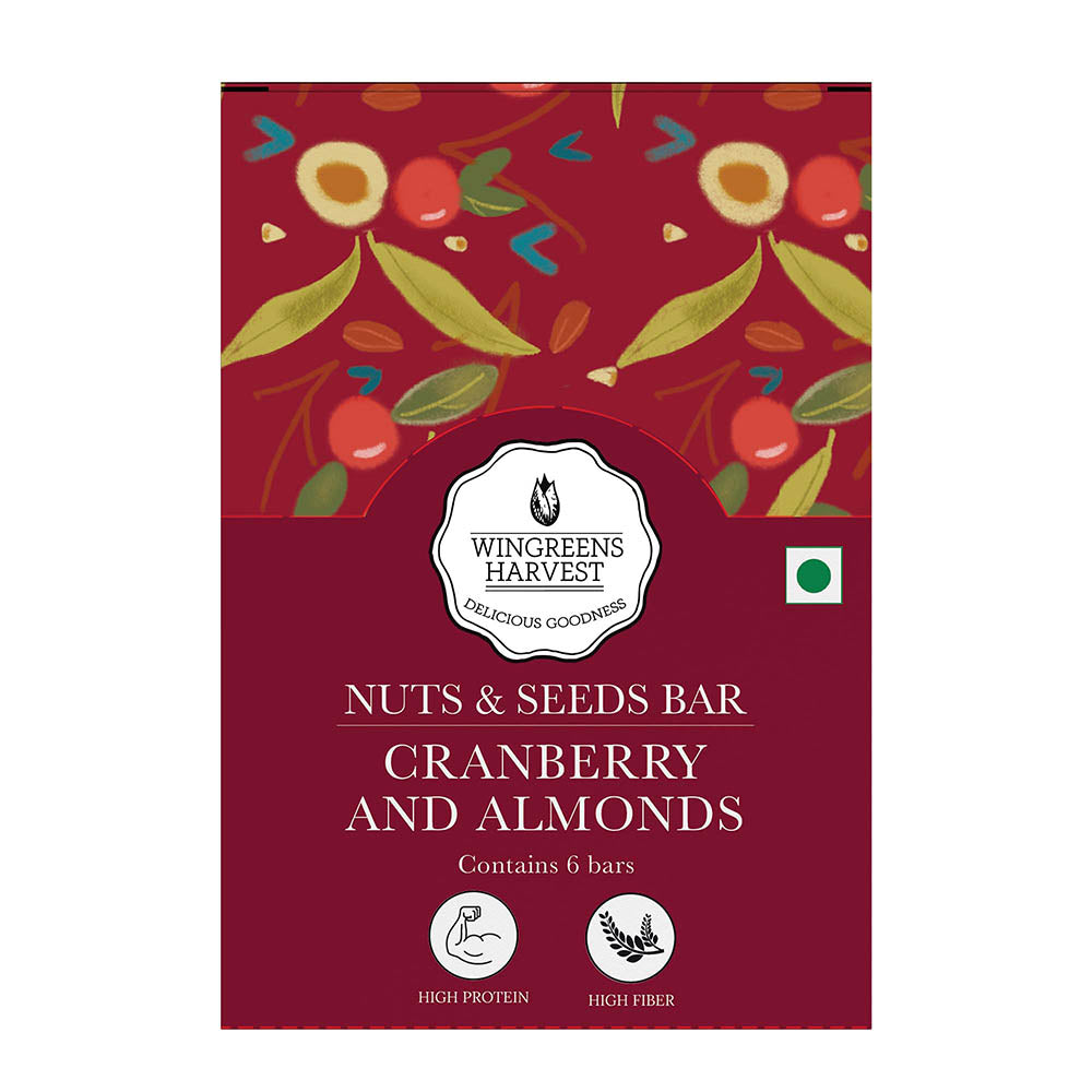 Nuts & Seeds Bar - Cranberry & Almond (Pack of 6), 180 g