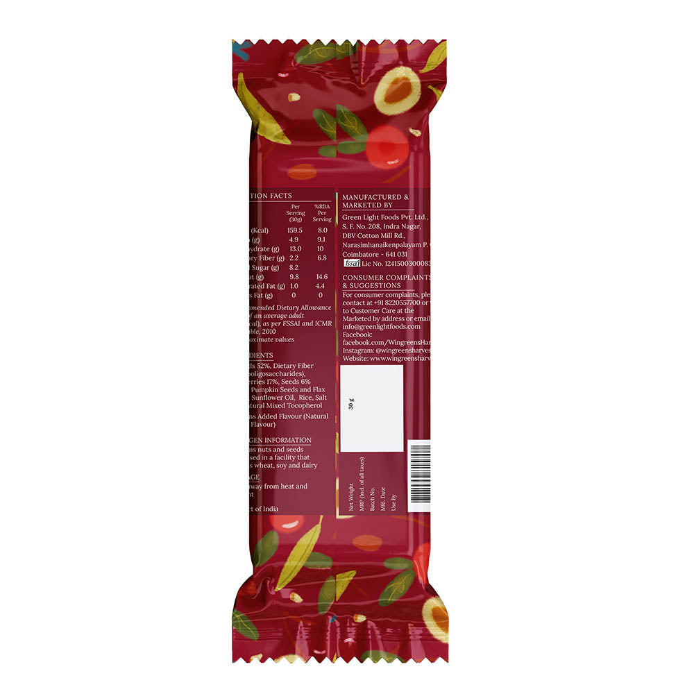 Nuts & Seeds Bar - Cranberry & Almond (Pack of 6), 180 g