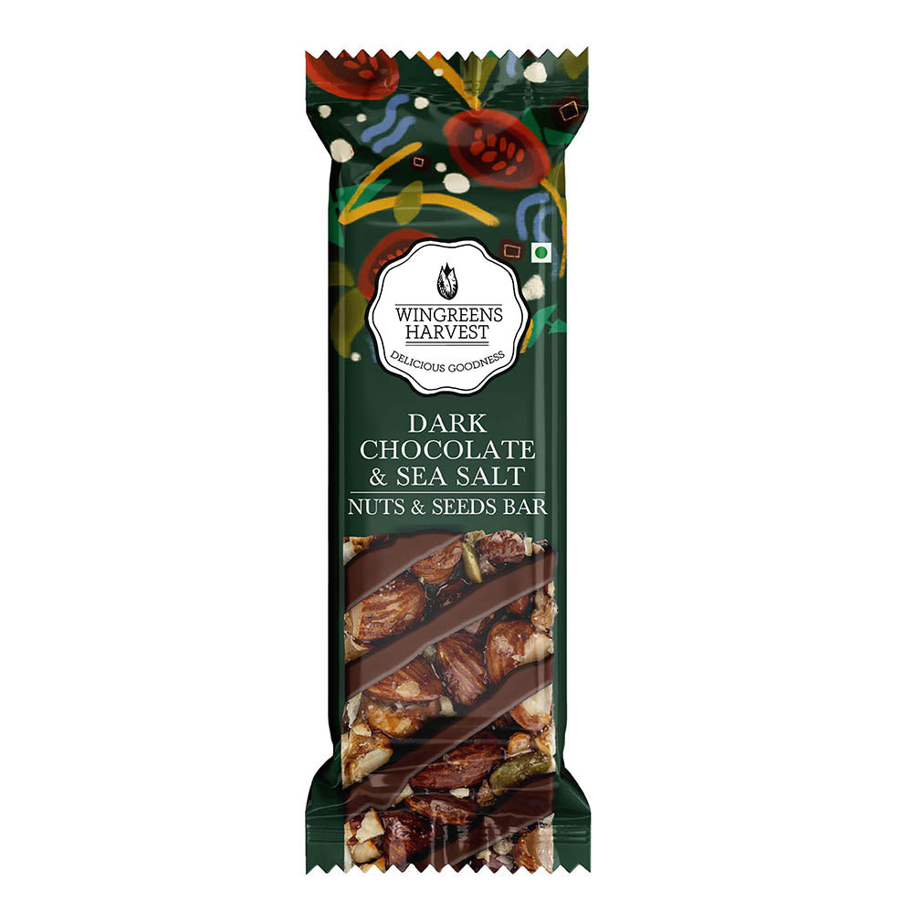 Nuts & Seeds Bars - Dark Chocolate & Sea Salt (Pack of 6), 180 g