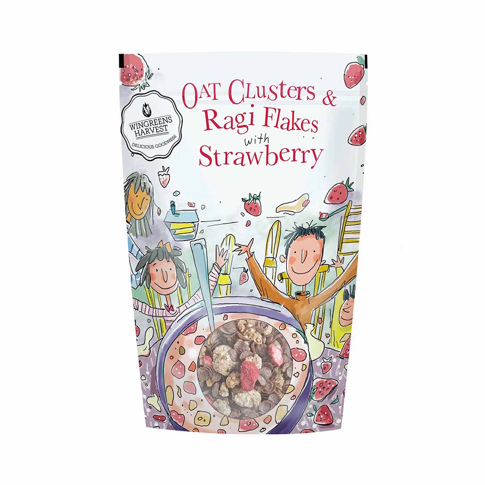 Oat Clusters & Ragi Flakes with Strawberry, 350 g