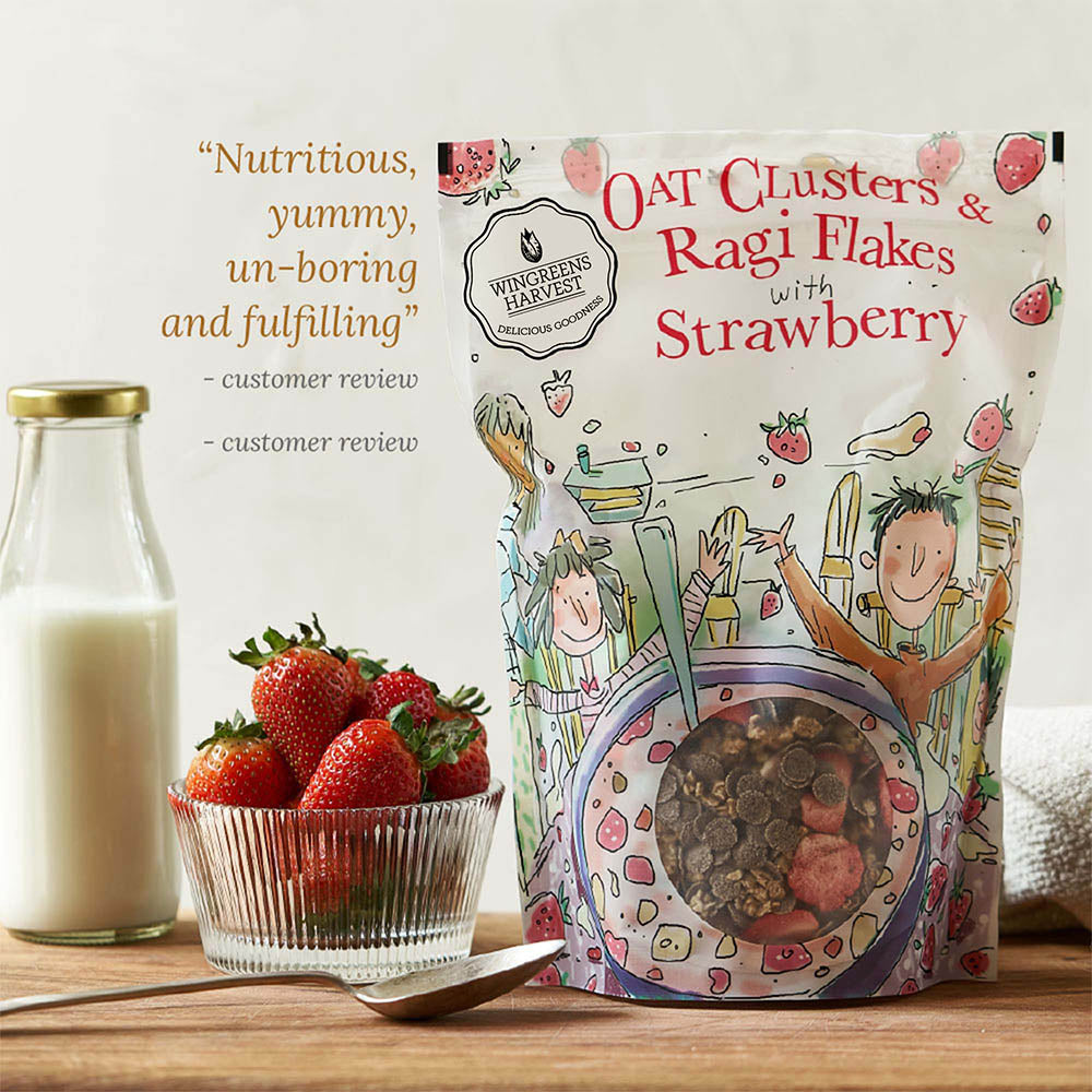 Oat Clusters & Ragi Flakes with Strawberry, 350 g