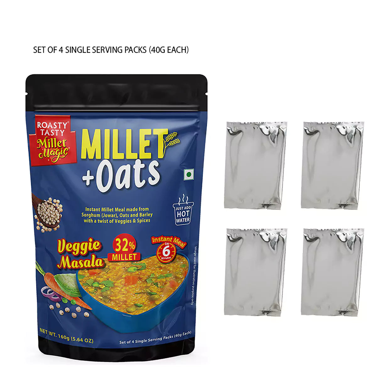 Instant Meal Mix | Millets & Oats Veggie Masala | Pack of 1