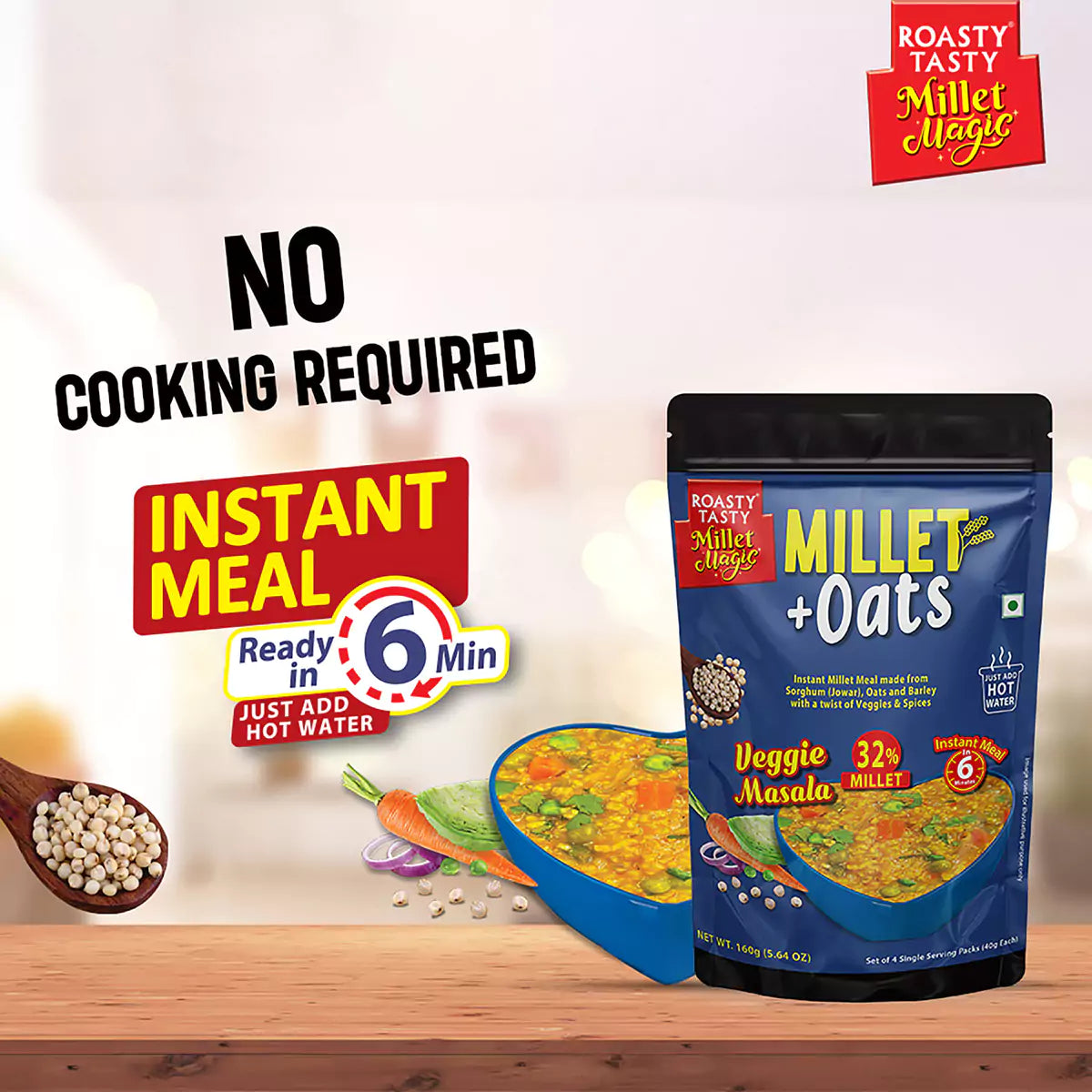 Instant Meal Mix | Millets & Oats Veggie Masala | Pack of 1