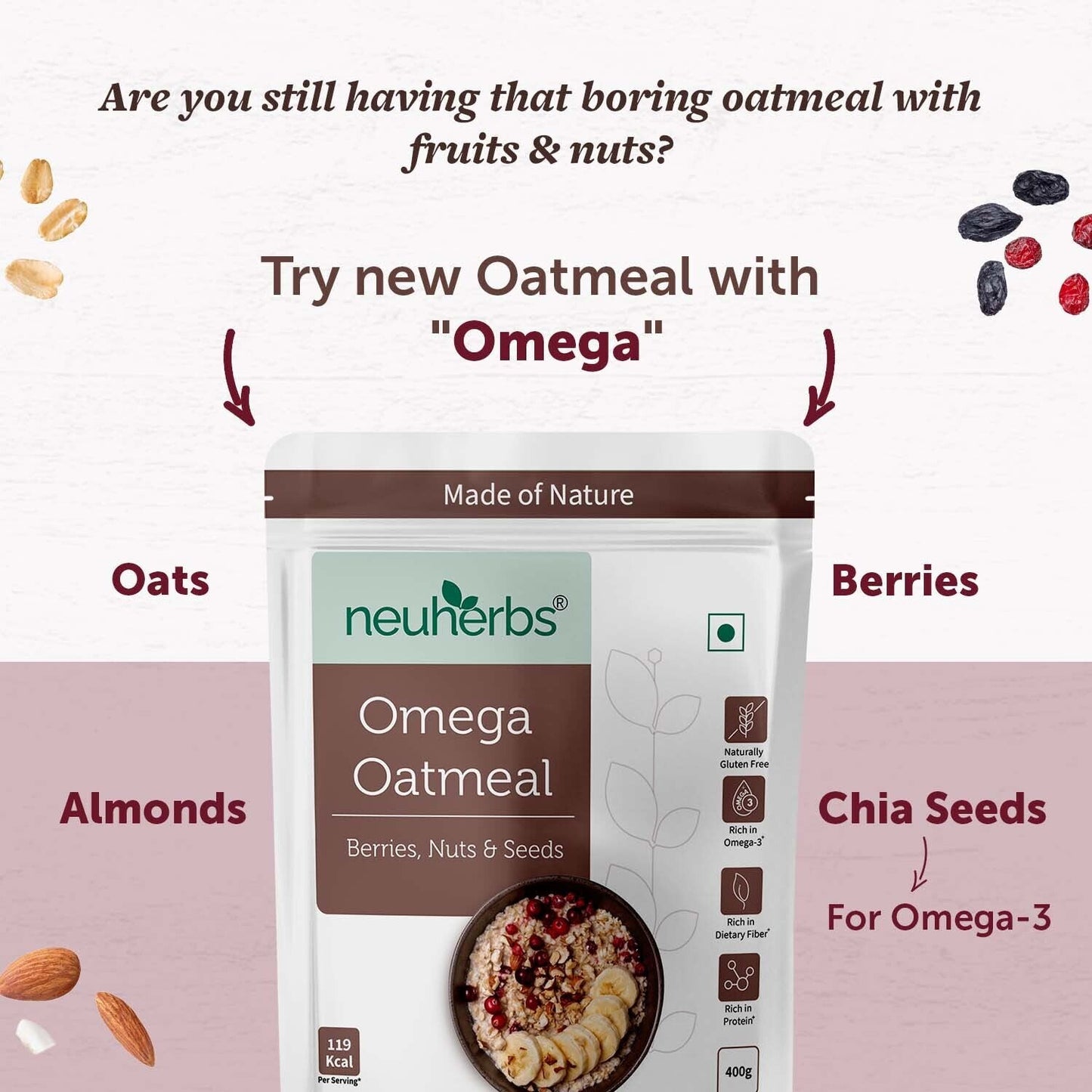 Omega Oatmeal for Weight Loss, Heart Health