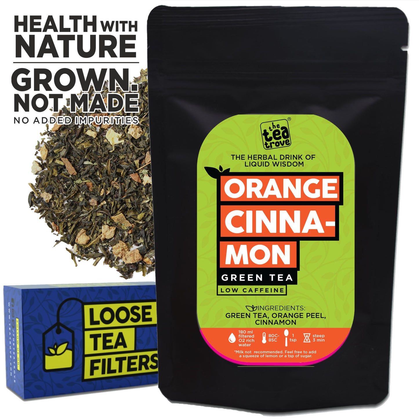 Orange Cinnamon Green Tea (100 g, 50 Cups)