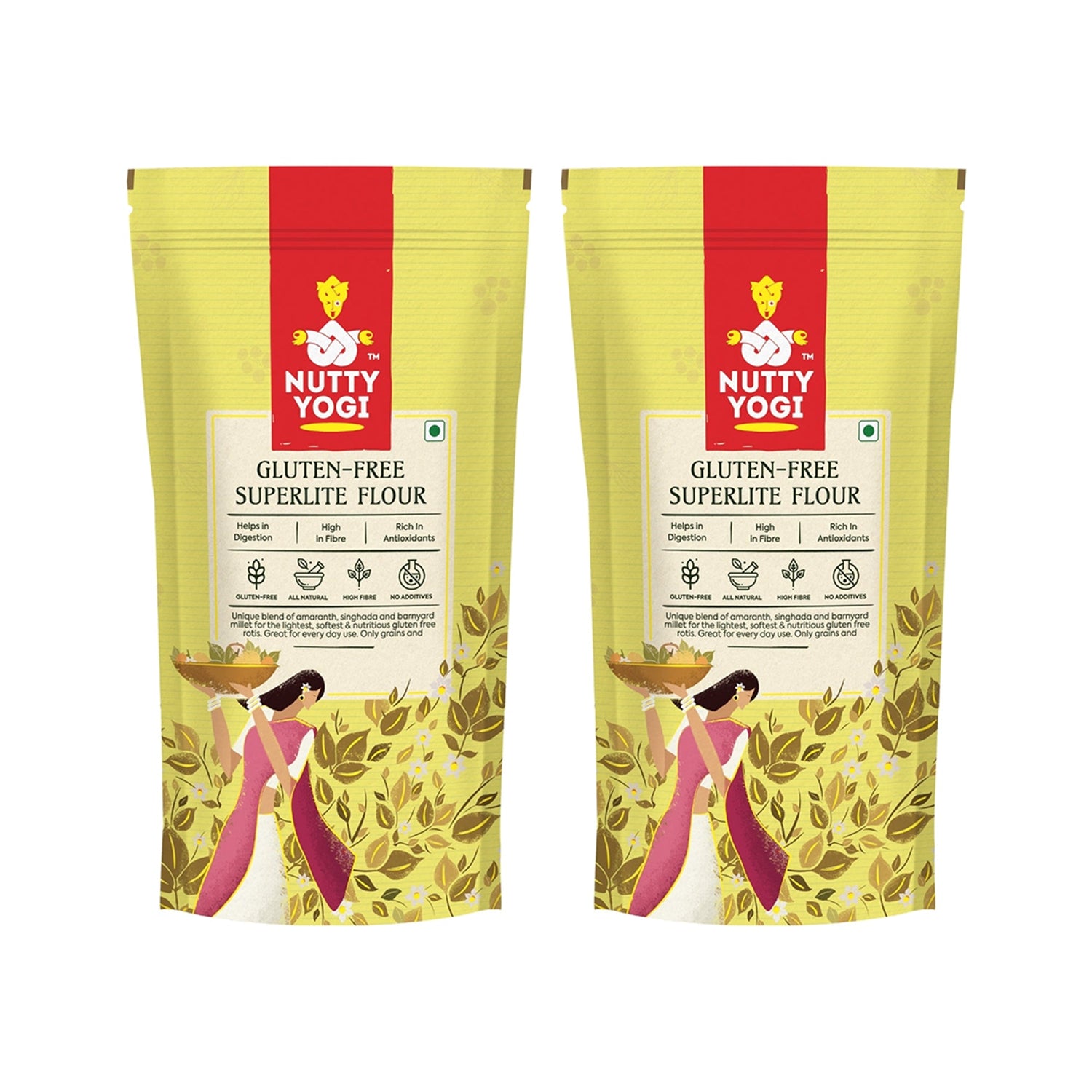 Nutty Yogi Gluten Free Superlite Flour 800g (Pack of 2)