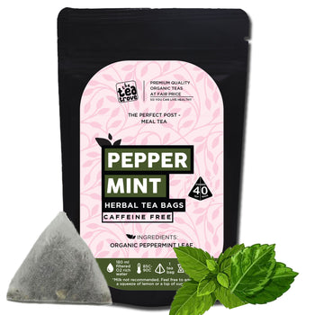 Organic Peppermint Tea Bags - 40 Eco-Friendly Tea Bags