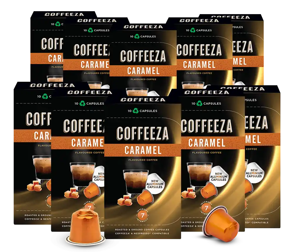 Caramel 100% Arabica Flavoured Aluminium Coffee Capsules