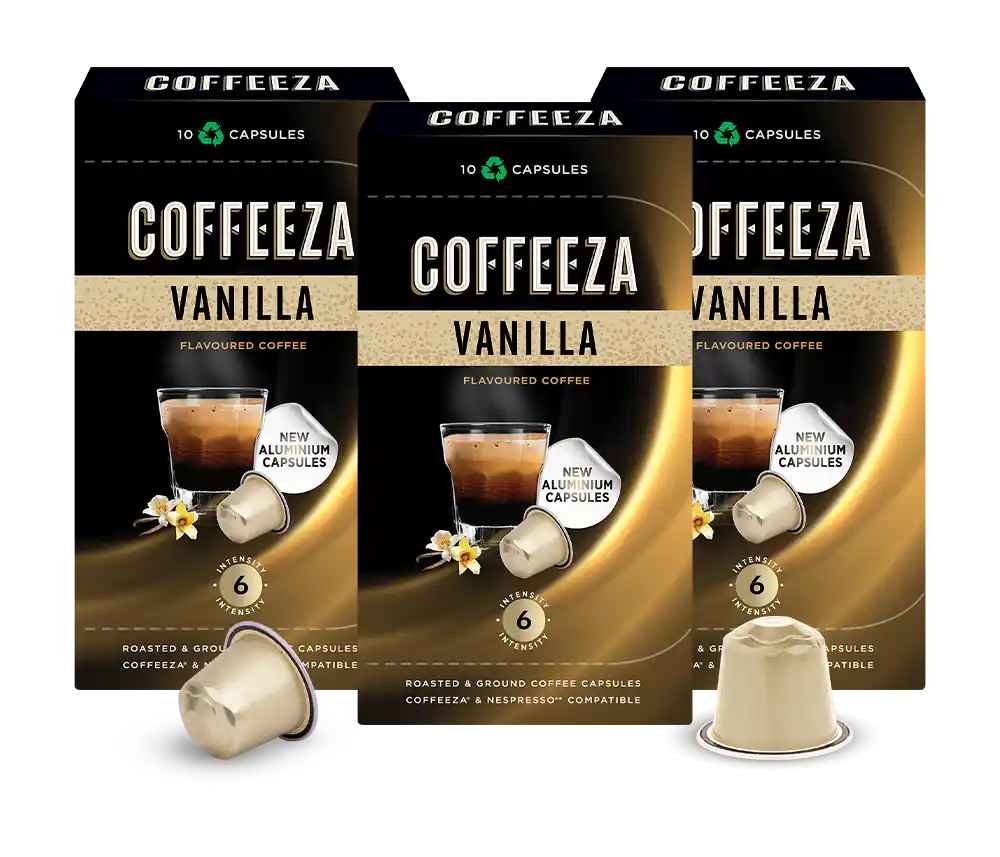 Vanilla 100% Arabica Flavoured Aluminium Coffee Capsules