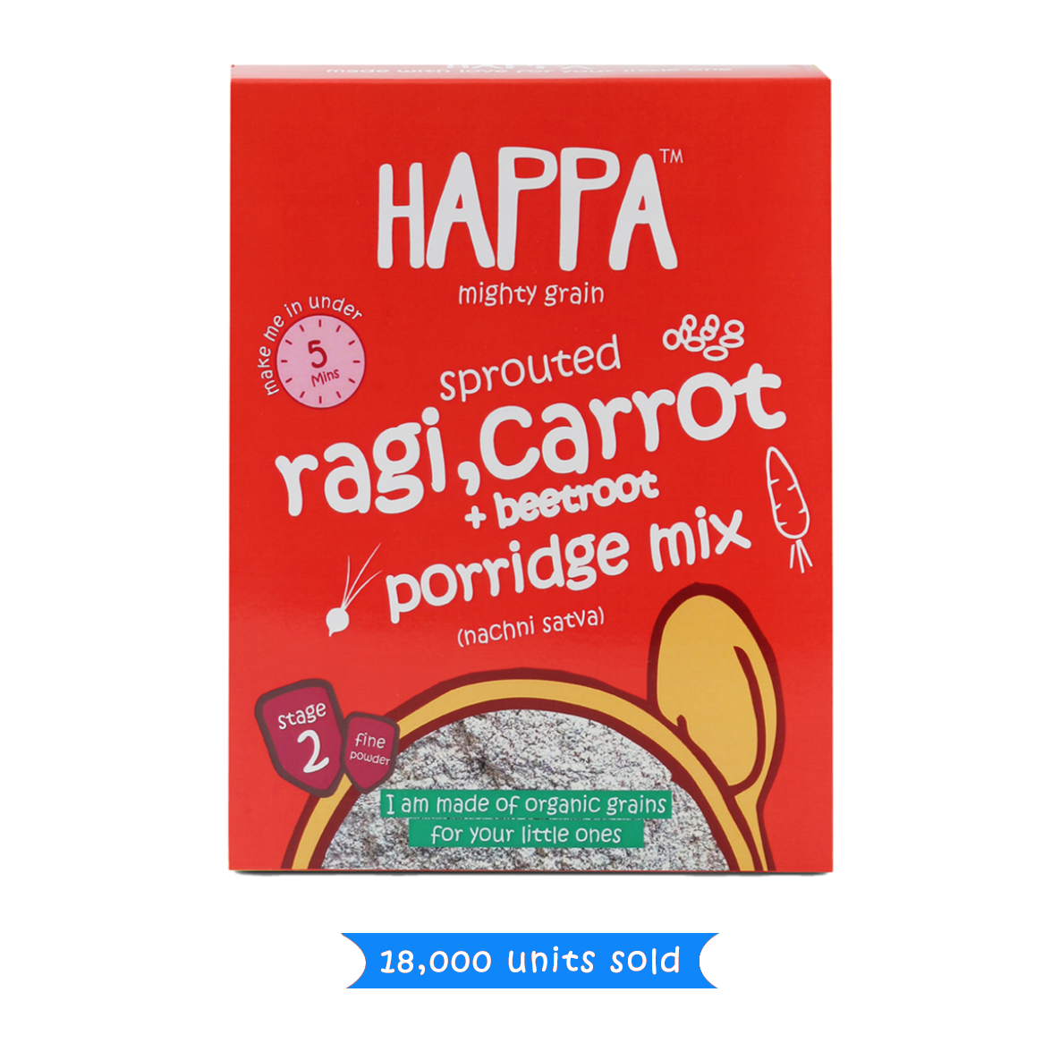 Happa ragi, carrot + beetroot cereal (200gm)