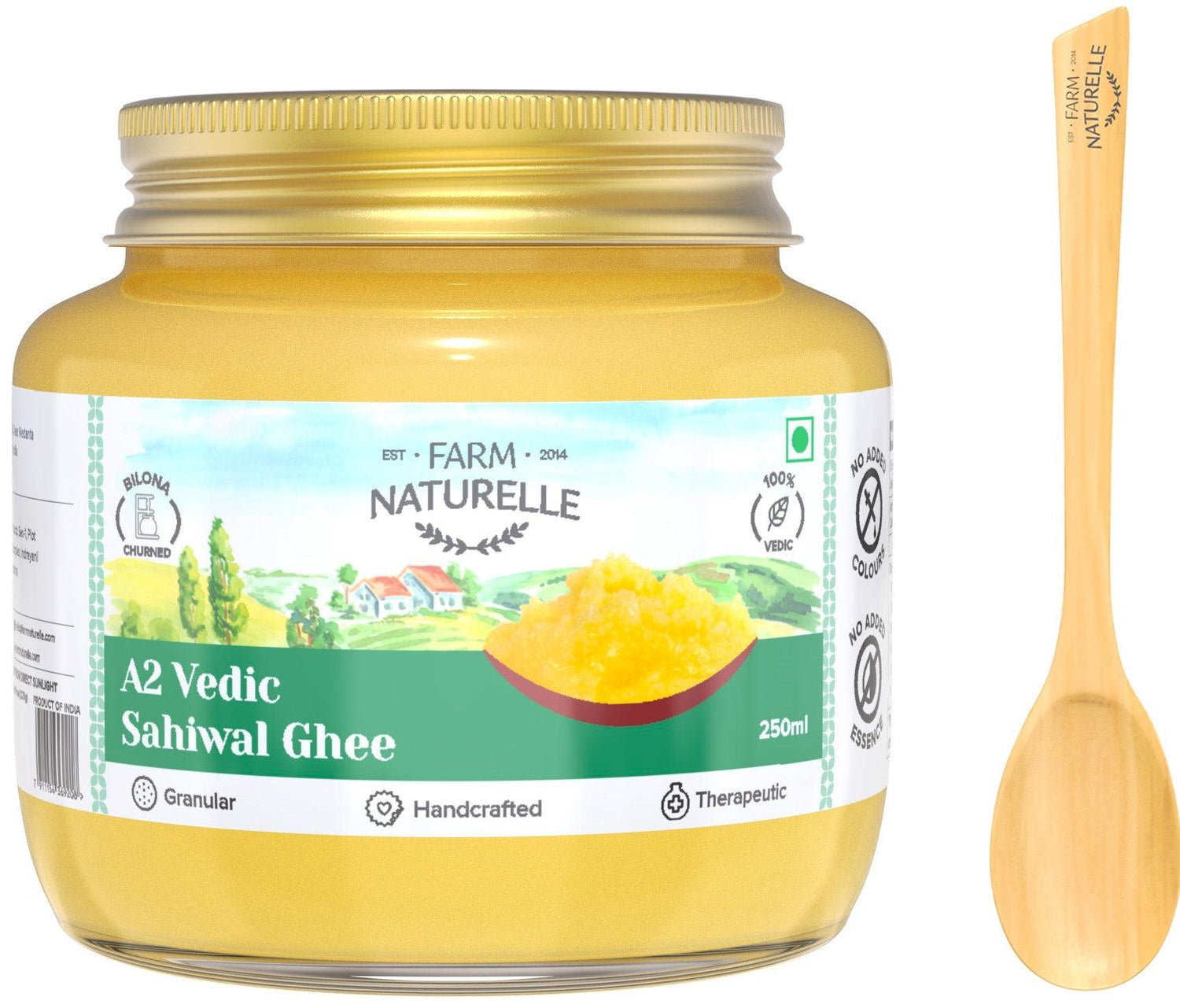 Farm Naturelle 100% Pure Desi Sahiwal Cow Ghee | A2 Desi Sahiwal Ghee