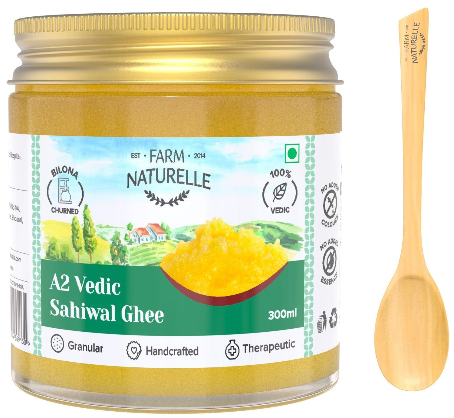 Farm Naturelle 100% Pure Desi Sahiwal Cow Ghee | A2 Desi Sahiwal Ghee