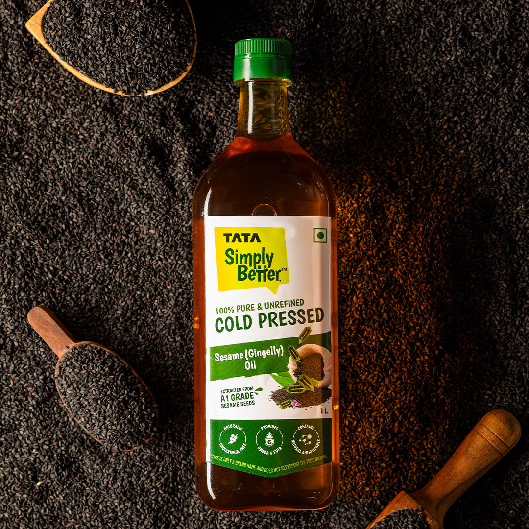 TATA SIMPLY BETTER SESAME OIL 1L 100% PURE and UNREFINED COLD PRESSED OIL