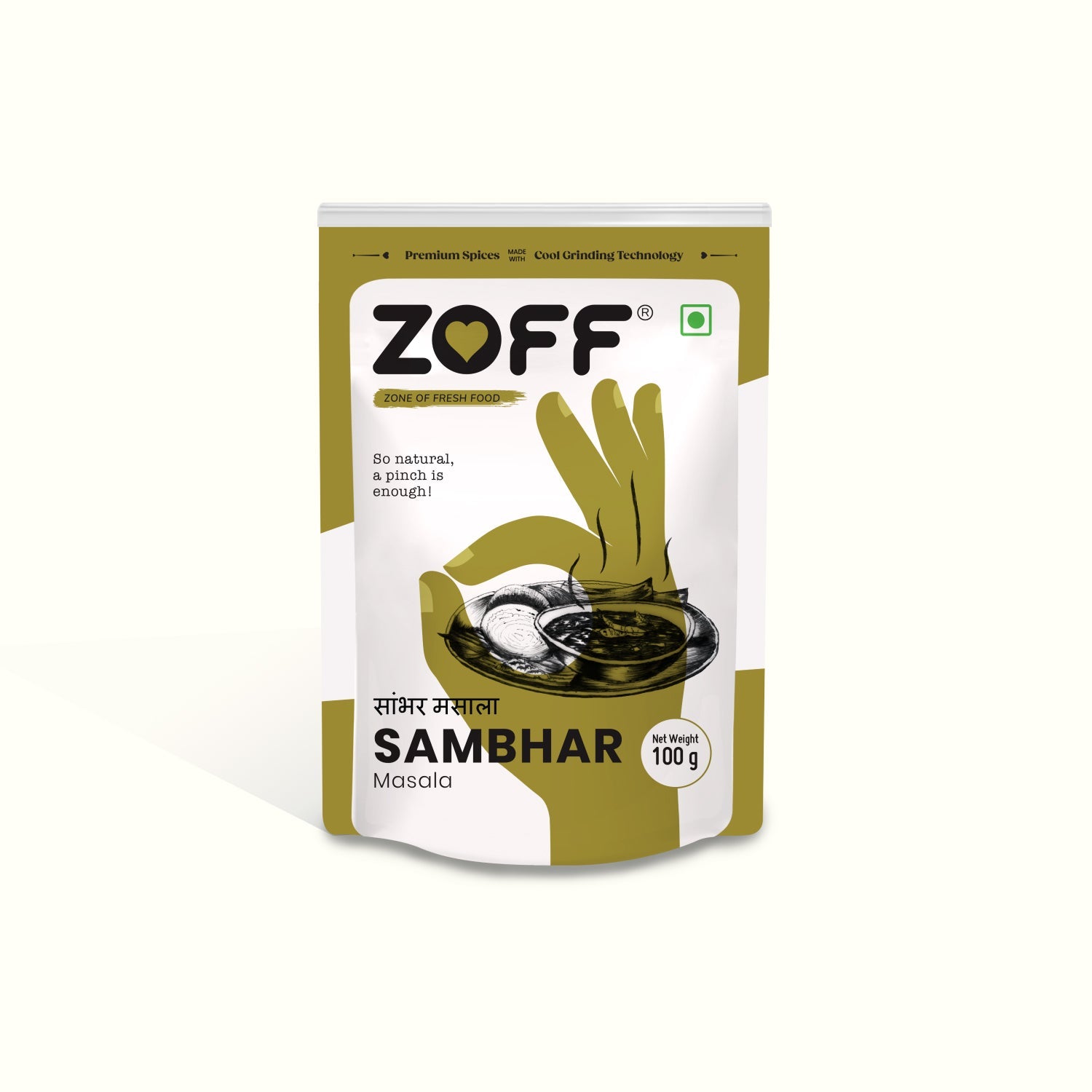 Zoff Sambhar masala | Premium Zip Lock Pouch | Net weight - 100g