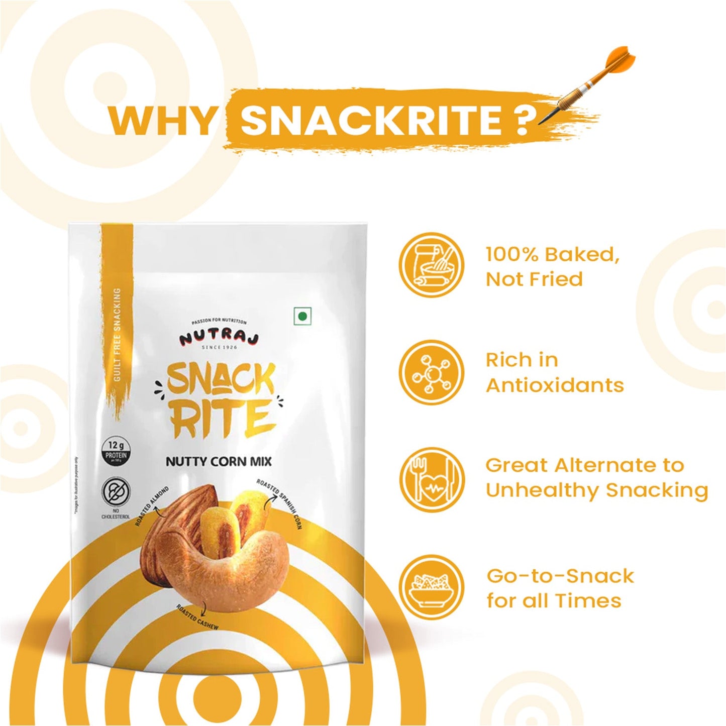 Nutraj Snackrite Nutty Corn Mix 150gm