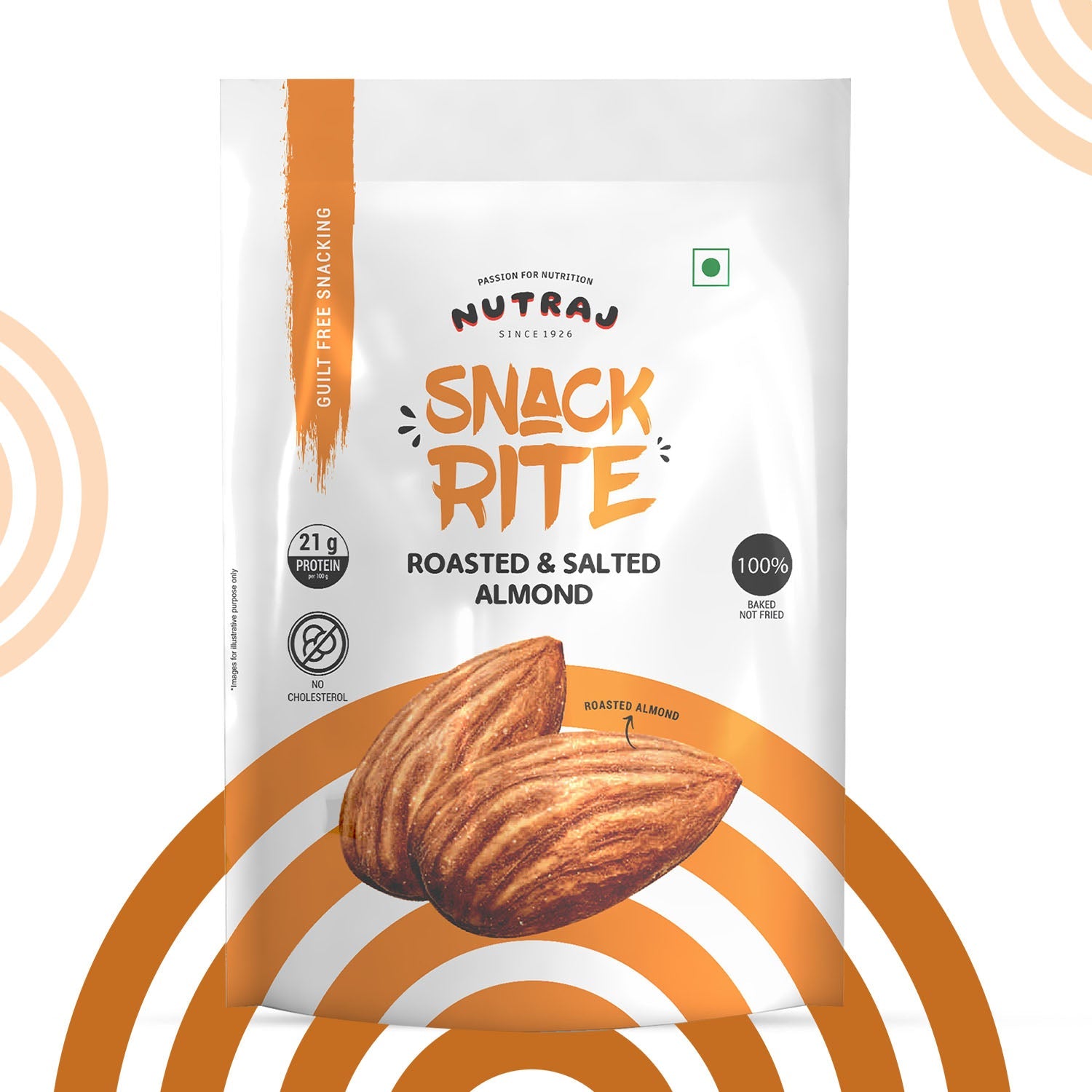 Nutraj Snackrite Roasted & Salted Almonds Badam 150gm