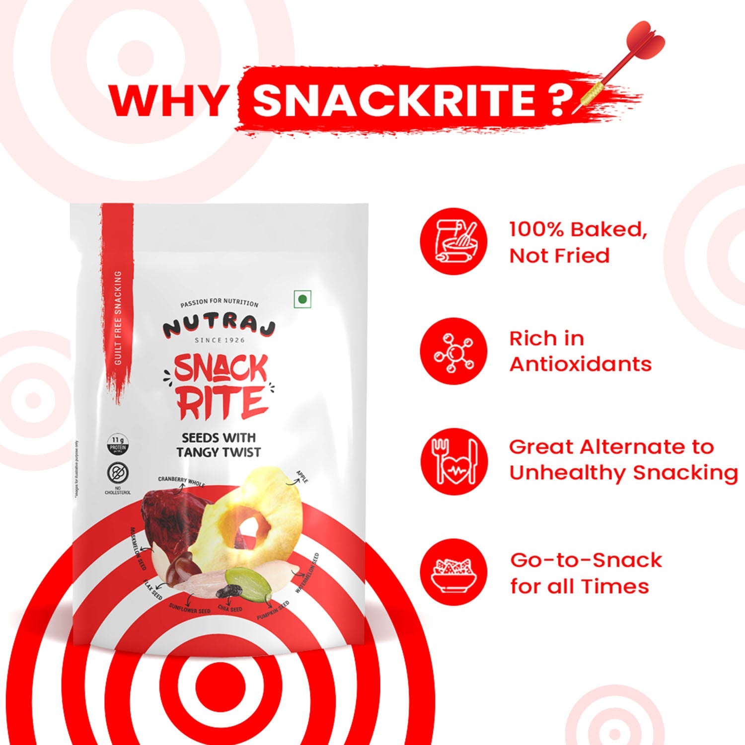 Nutraj Snackrite Seeds With Tangy Twist Mix 150gm