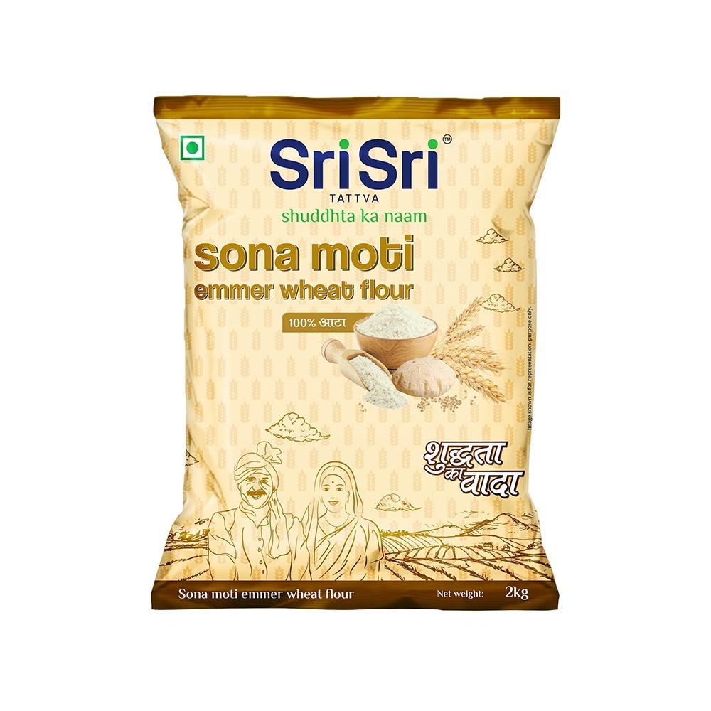 Sri Sri Tattva Sona Moti Emmer Wheat Flour - 2 kg - Veeha Foods