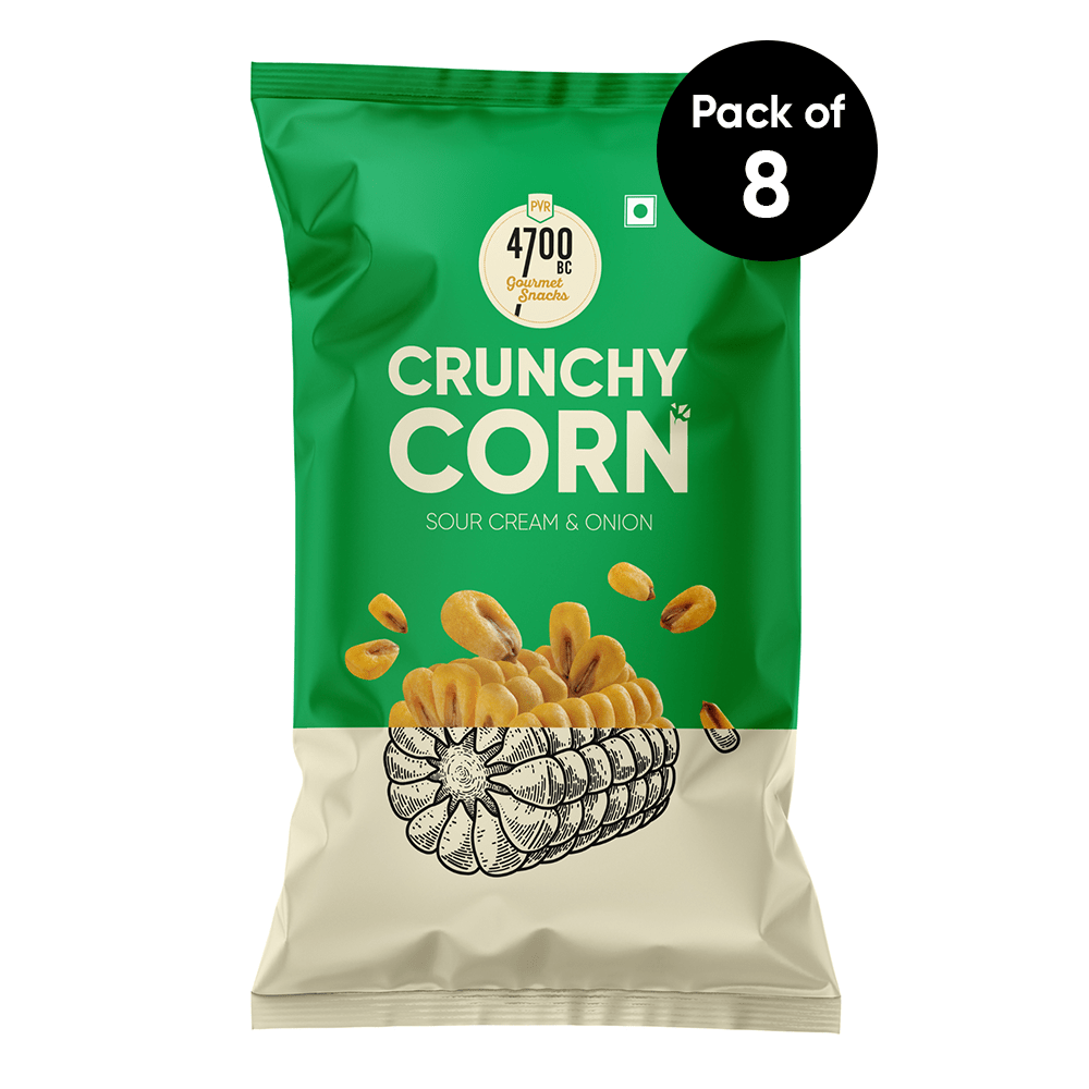 Crunchy Corn, Sour Cream & Onion (Pack of 8, 40g)