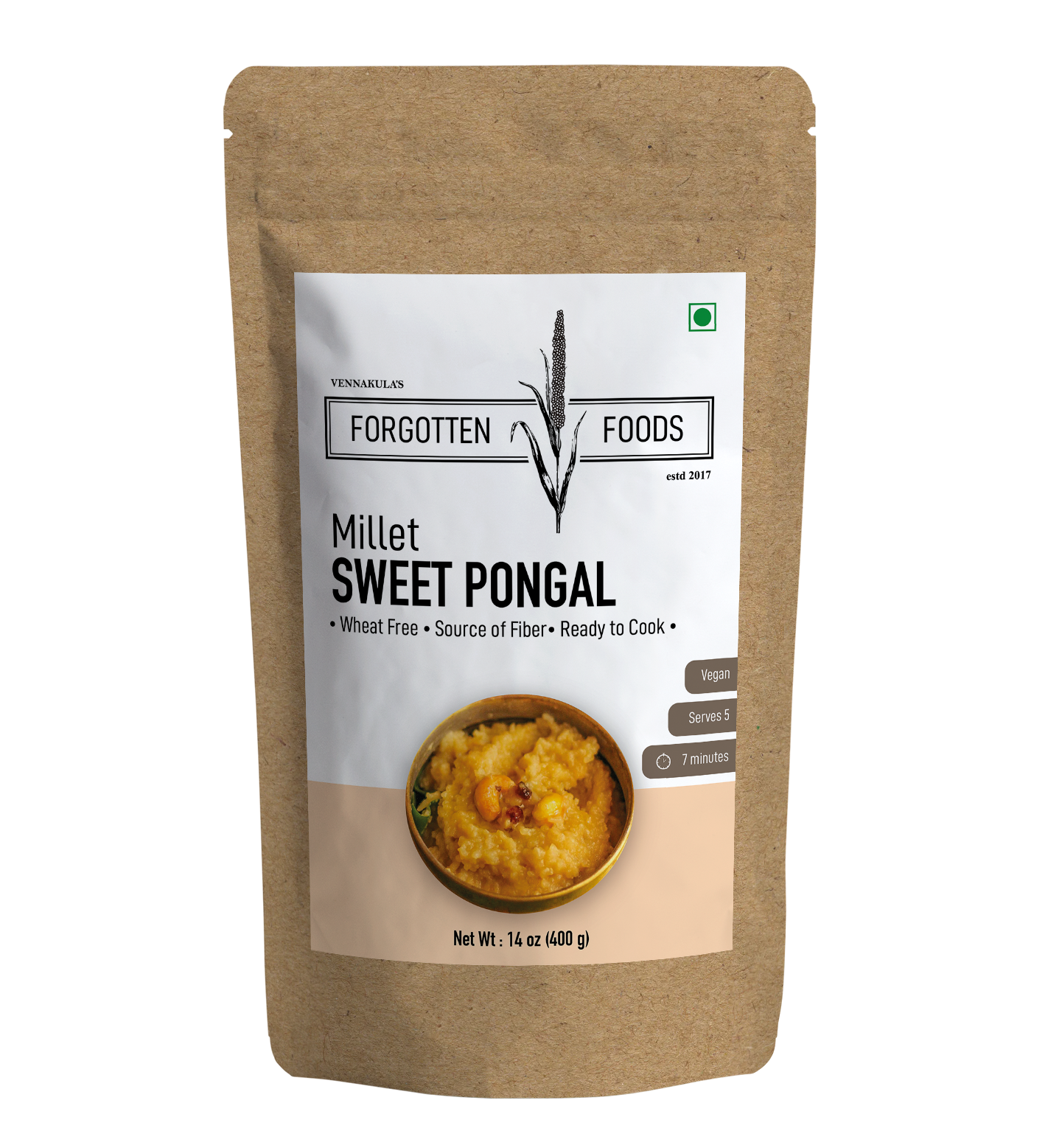 Millet Sweet Pongal - Authentic Flavourful Recipe from Tamil Nadu made with Kodo Millet Whole Grains and Jaggery