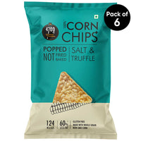 Chips+, Salt & Truffle, Popped, 100% Corn-Based (Pack of 6, 55g)