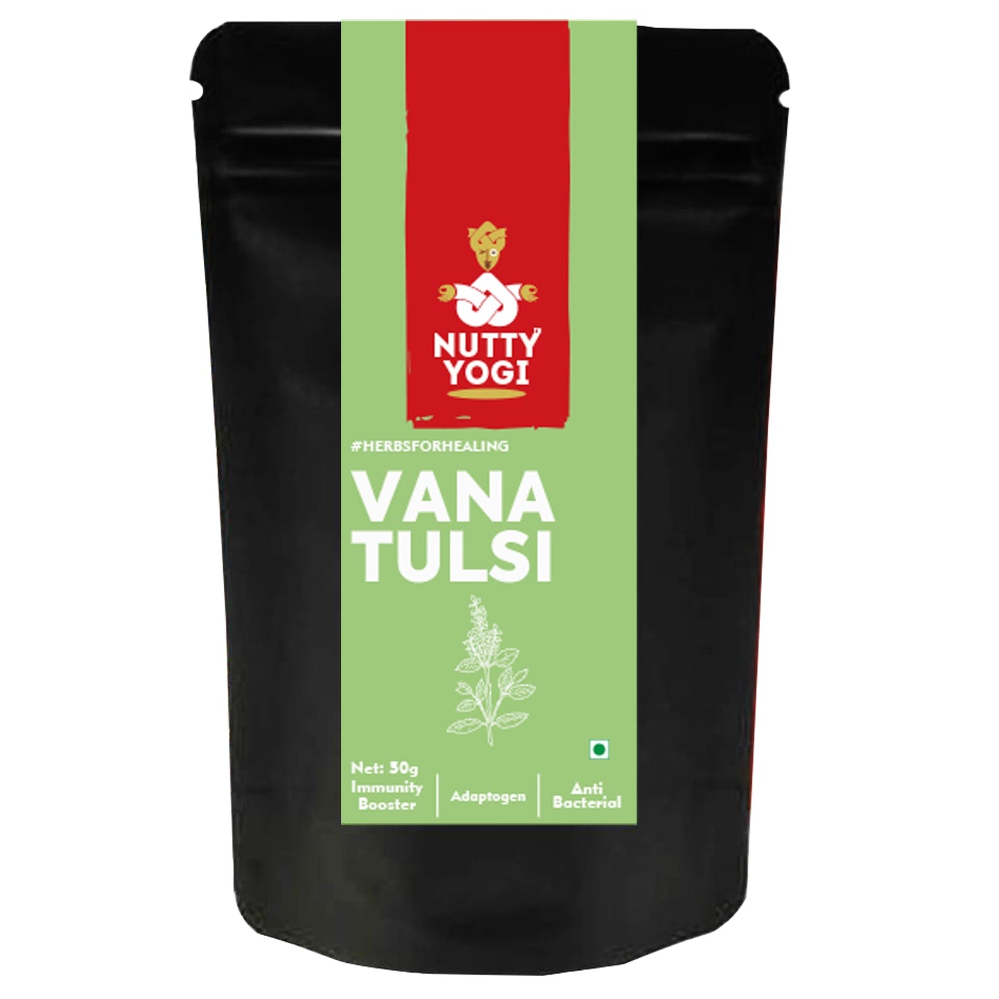 Nutty Yogi Vana Tulsi (Holy Basil)  Dried Leaves 50 gm