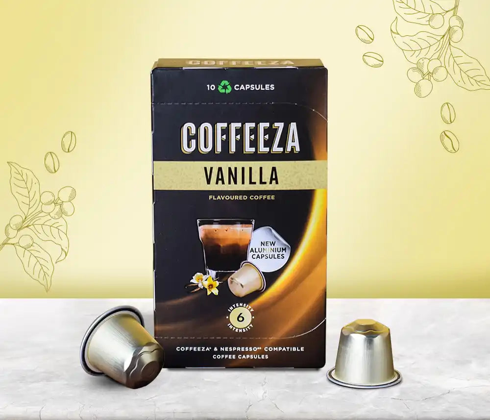 Vanilla 100% Arabica Flavoured Aluminium Coffee Capsules