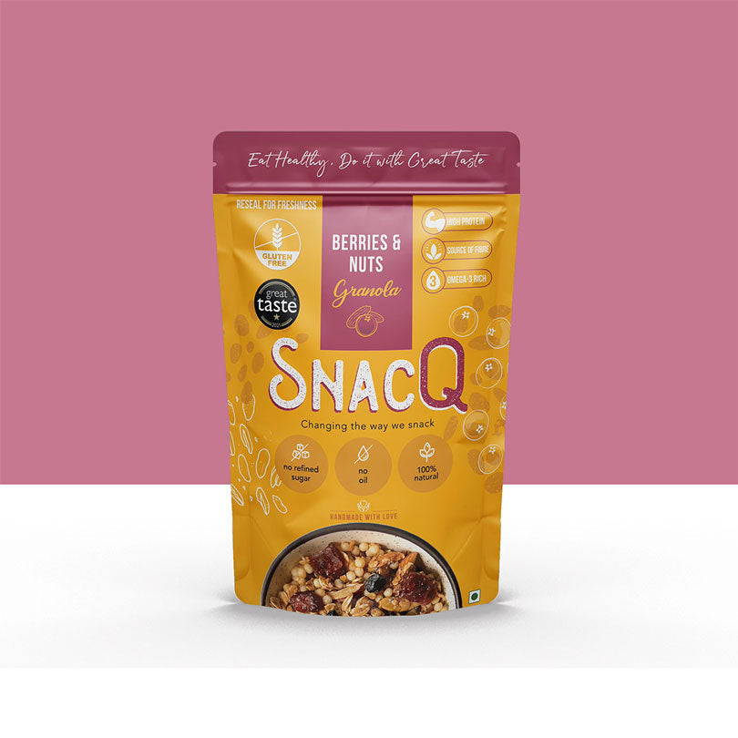 SnackQ Berries & Nuts Granola - Veeha Foods